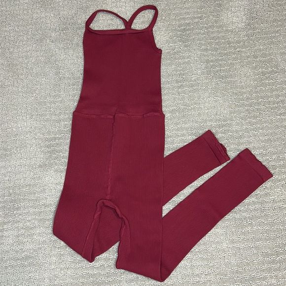 FREE PEOPLE | NWOT Happiness Runs Square Neck Onesie in Black Cherry * - Picture 5 of 6